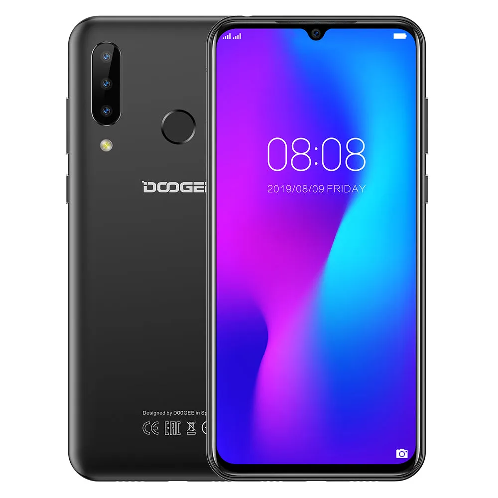 Doogee N20 4G Smartphone 6.3"" Waterdrop Screen Mobile Phone 4GB 64GB Octa Core 16MP Triple Rear Cameras 4350mAh 10w Quick Charge black