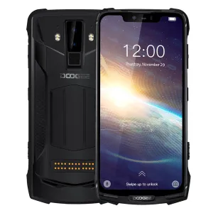 DOOGEE S90 Pro IP68/IP69K Rugged Mobile Phone Android 9.0 Smartphone 6.18'' FHD  Display Helio P70 Octa Core 6GB 128GB 16MP Cam black_European version