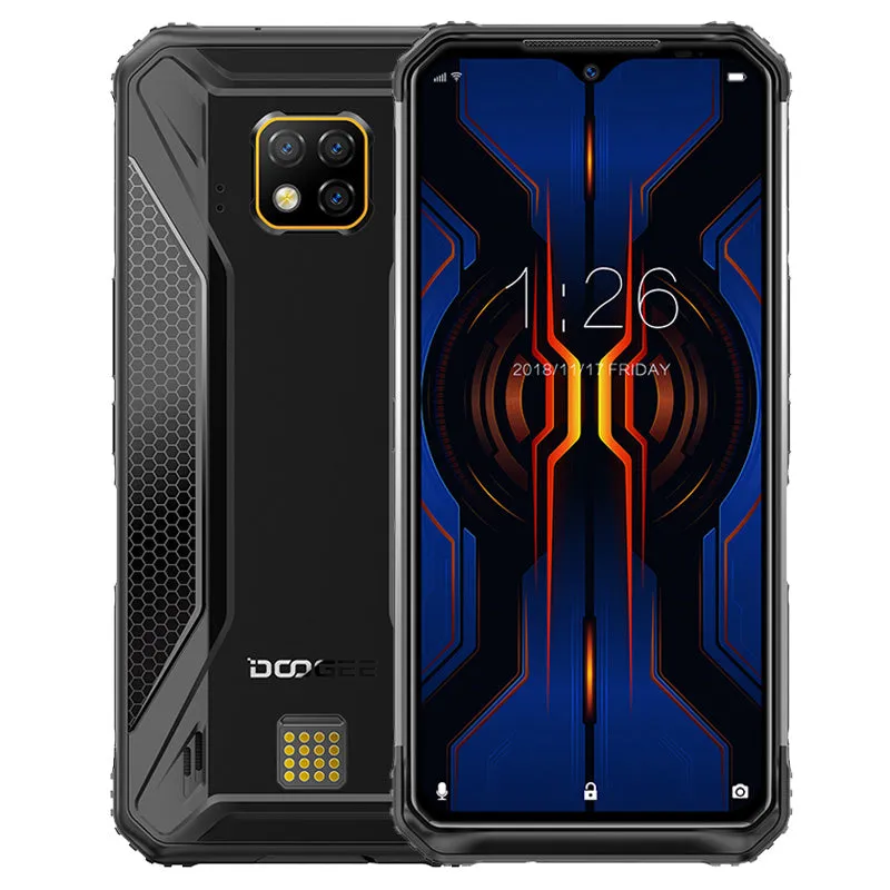DOOGEE S95 Pro Mobile Phone 6.3inch Smartphone 5150mAh Helio P90 CPU 8GB RAM 128GB ROM 48MP 16MP 8MP Camera Black_RU version