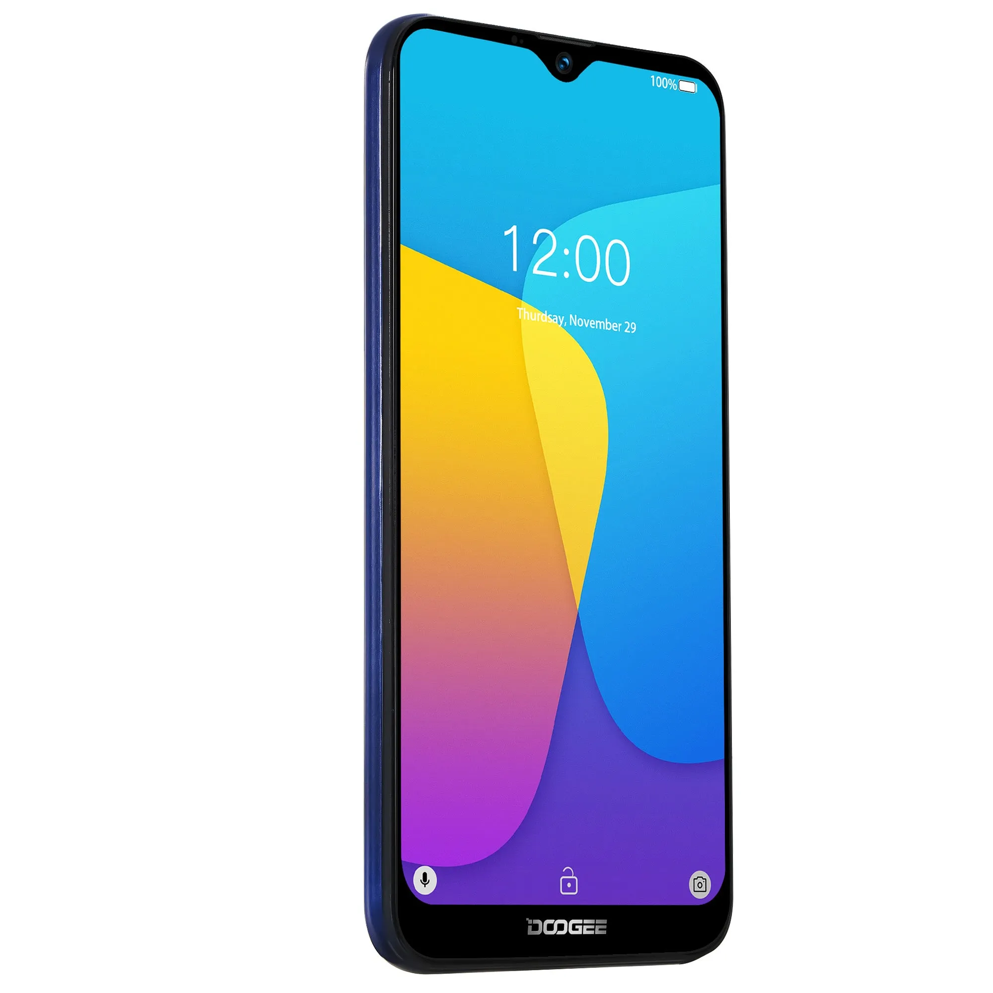 DOOGEE X90 Cellphone 6.1inch 19:9 Waterdrop LTPS Screen Smartphone Quad Core CPU 1GB RAM 16GB ROM 3400mAh Battery Dual SIM Cards 8MP 5MP Camera Android 8.1 OS  Blue_Russian version