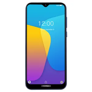 DOOGEE X90 Cellphone 6.1inch 19:9 Waterdrop LTPS Screen Smartphone Quad Core CPU 1GB RAM 16GB ROM 3400mAh Battery Dual SIM Cards 8MP 5MP Camera Android 8.1 OS  Blue_Russian version