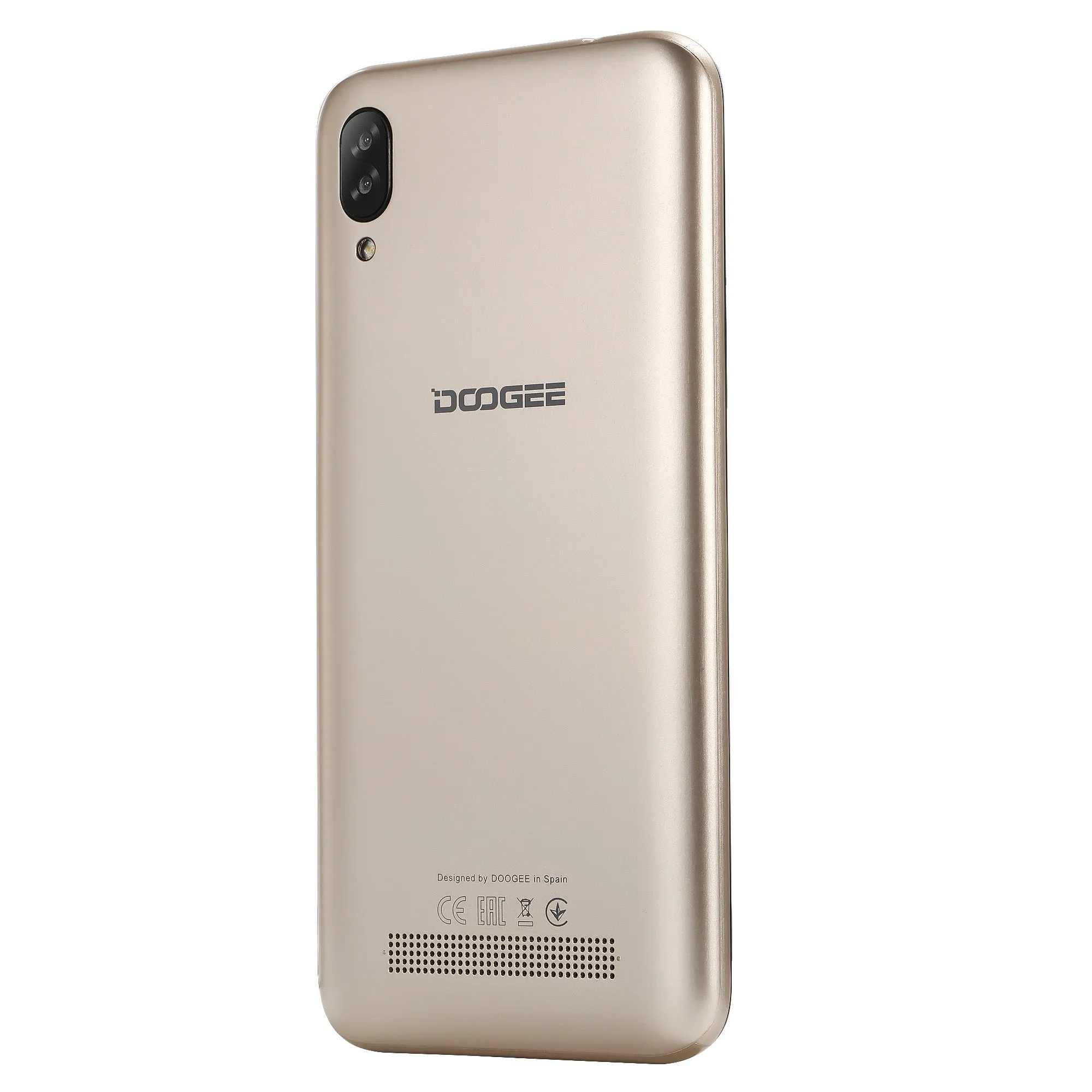 DOOGEE X90 Cellphone 6.1inch 19:9 Waterdrop LTPS Screen Smartphone Quad Core CPU 1GB RAM 16GB ROM 3400mAh Battery Dual SIM Cards 8MP 5MP Camera Android 8.1 OS  Gold_European version
