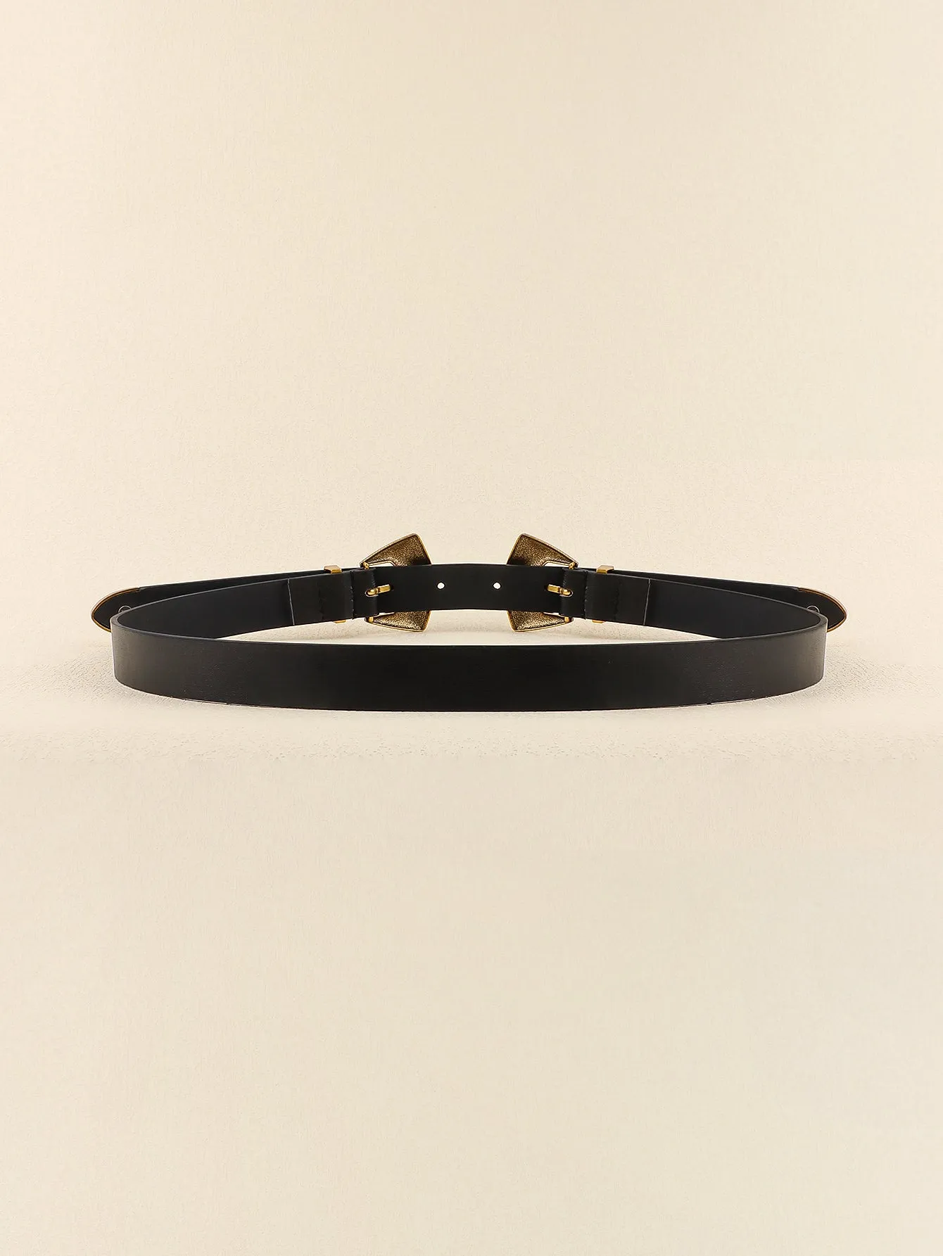 Double Buckle PU Leather Belt