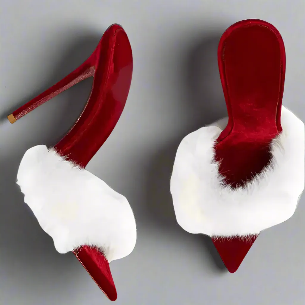 DRAYA FAUX FUR STILETTO MULES