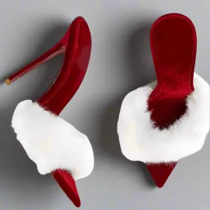 DRAYA FAUX FUR STILETTO MULES