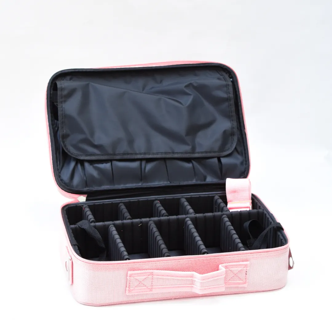 Dual Zip Glam Bag Medium Pink