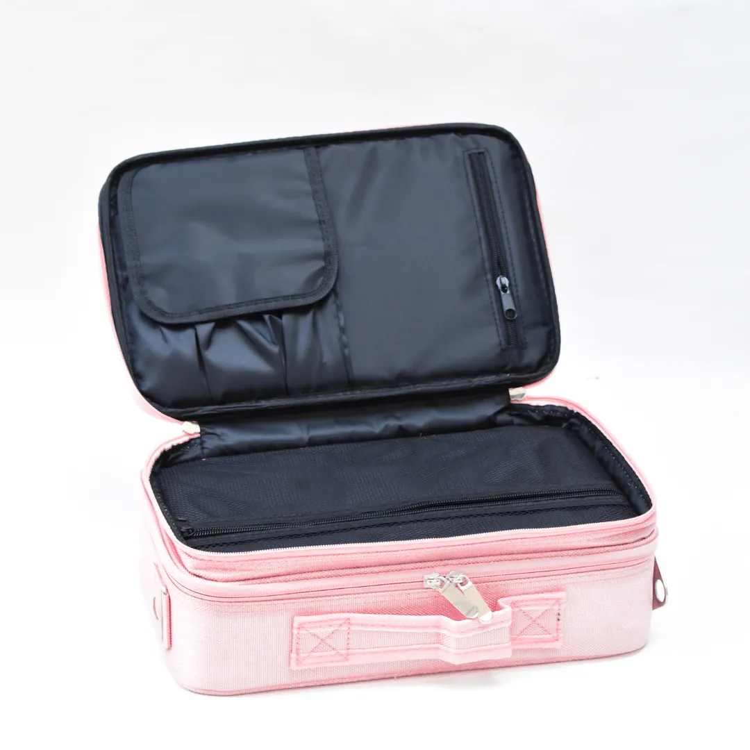 Dual Zip Glam Bag Medium Pink
