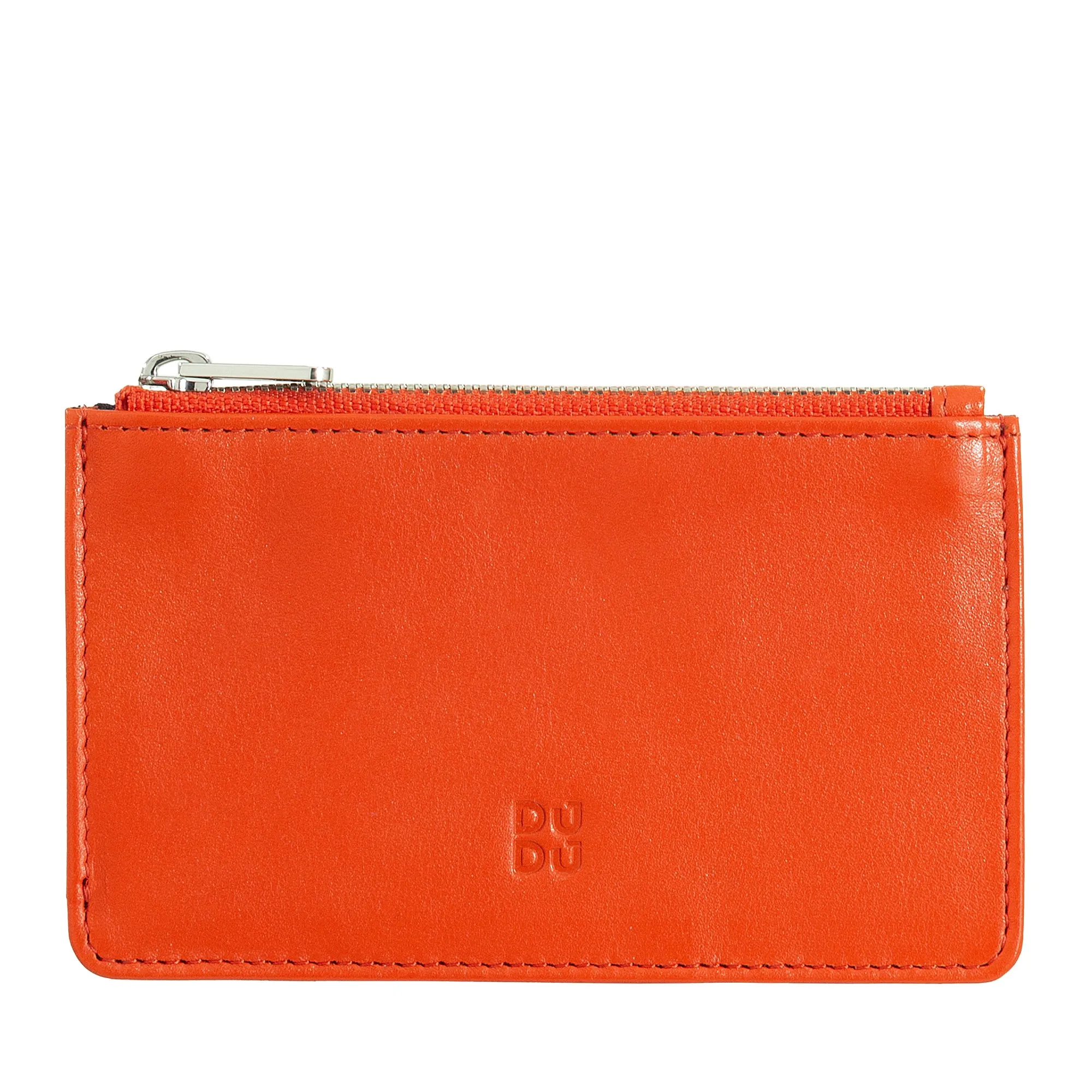 DUDU Credit Card menu holder woman in leather, small thin wallet, 4 holder tessere holder, with zipper closure