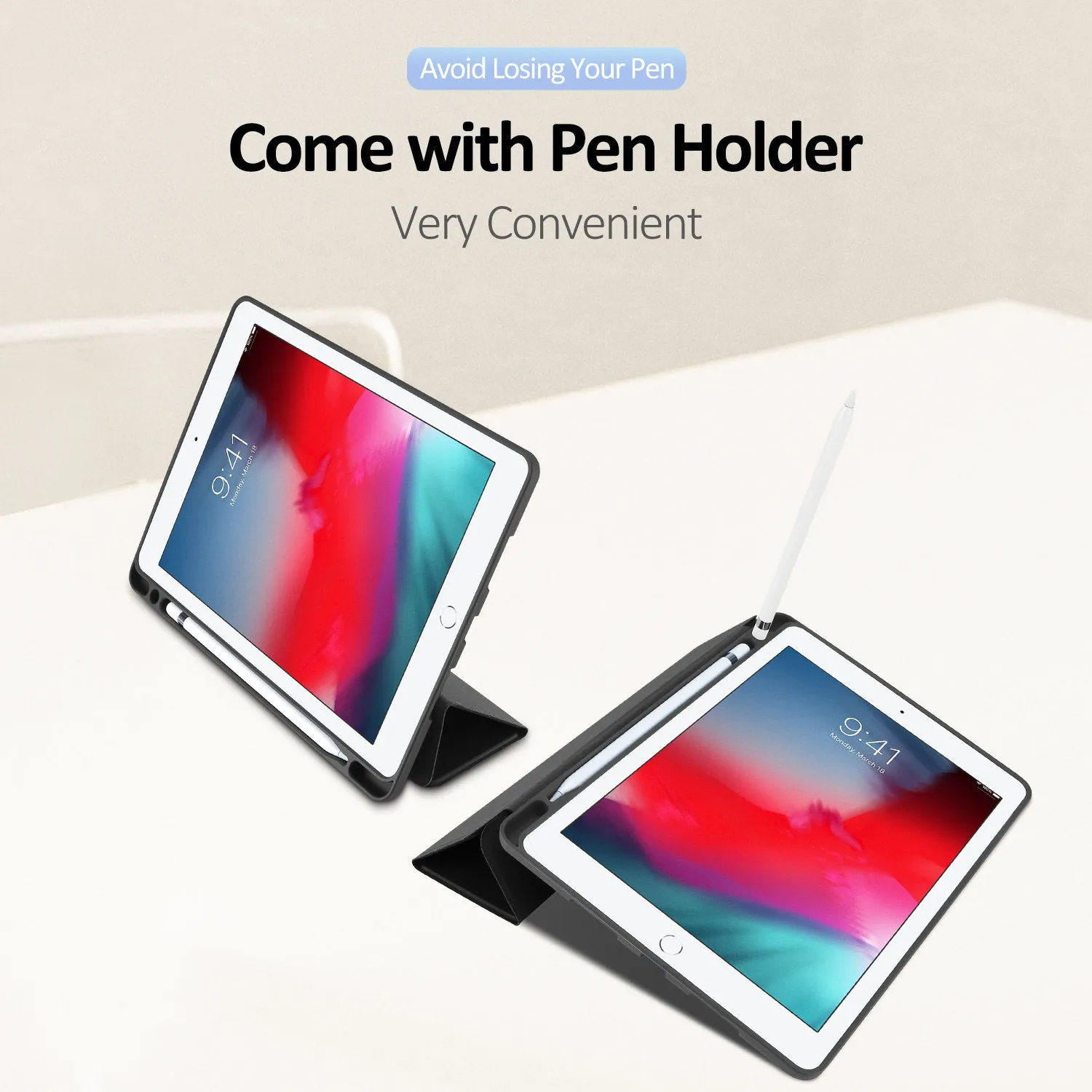 DUX DUCIS For iPad air 3 2019 / ipad pro 10.5 PU Leather TPU Bottom Shell 3 Folding Protective Case with Pen Holder Pink