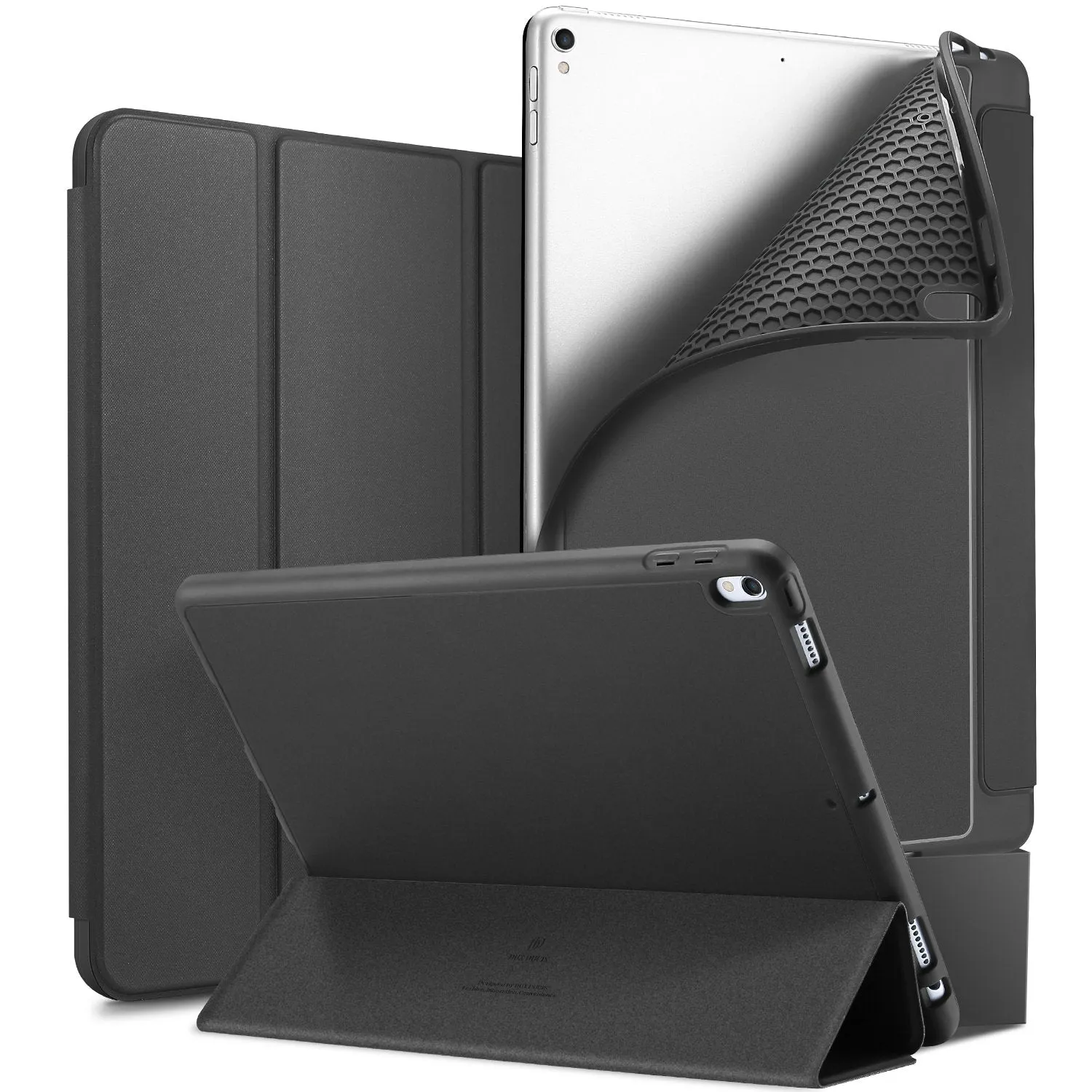 DUX DUCIS For iPad air 3 2019 / ipad pro 10.5 PU Leather TPU Bottom Shell 3 Folding Protective Case with Pen Holder Pink