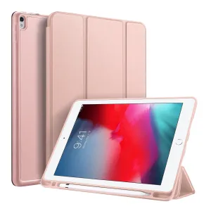 DUX DUCIS For iPad air 3 2019 / ipad pro 10.5 PU Leather TPU Bottom Shell 3 Folding Protective Case with Pen Holder Pink