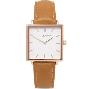 Elie Beaumont Bayswater Leather Watch - Rose Tan