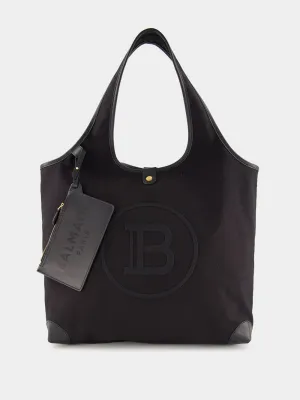 Embroidered Logo Canvas and leather Grocery Bag