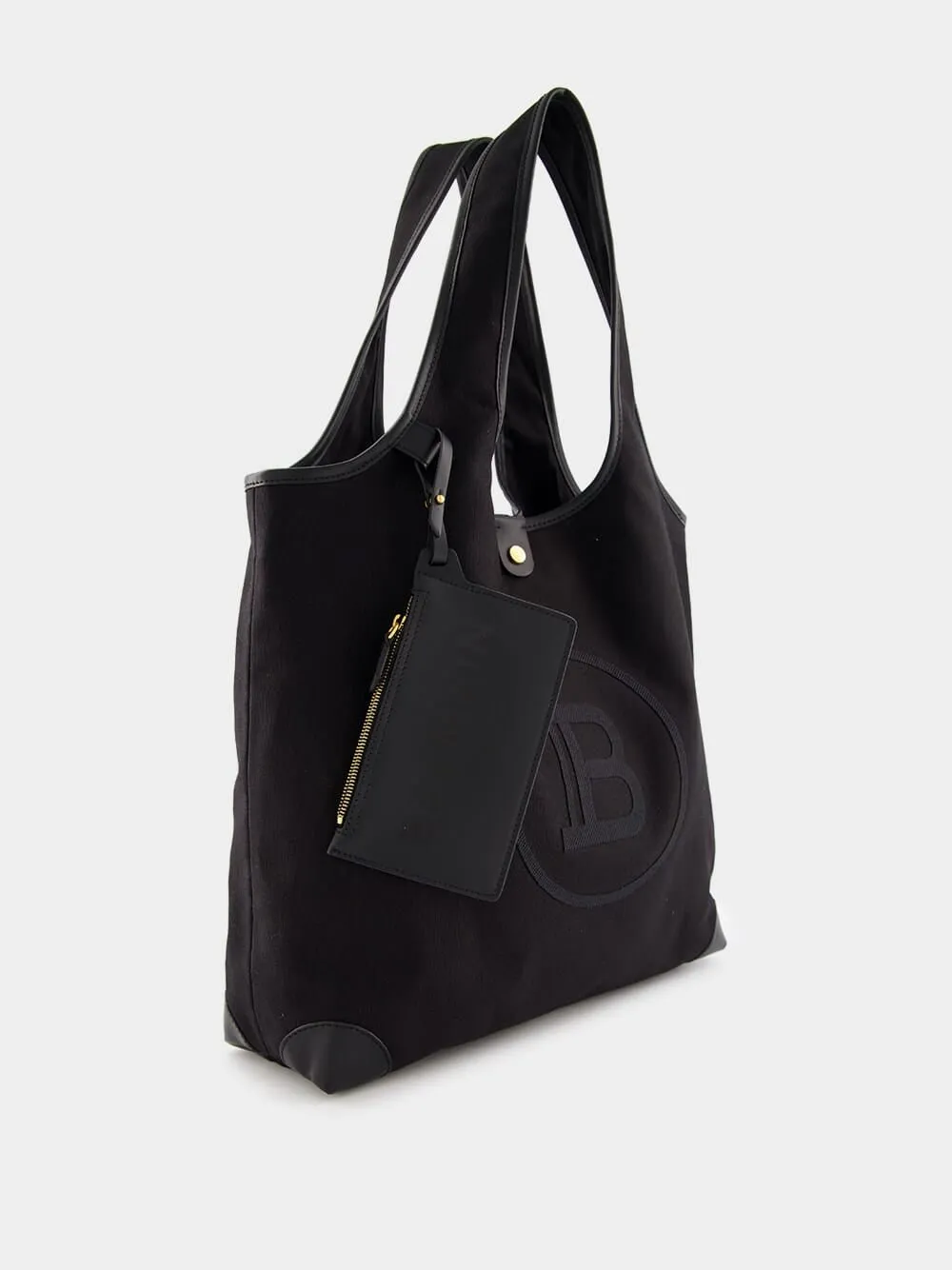 Embroidered Logo Canvas and leather Grocery Bag
