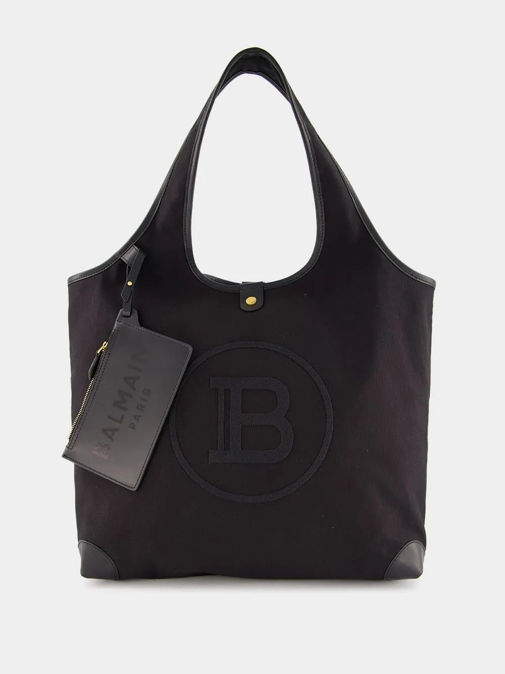 Embroidered Logo Canvas and leather Grocery Bag