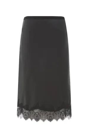 Faux Leather Bias Skirt