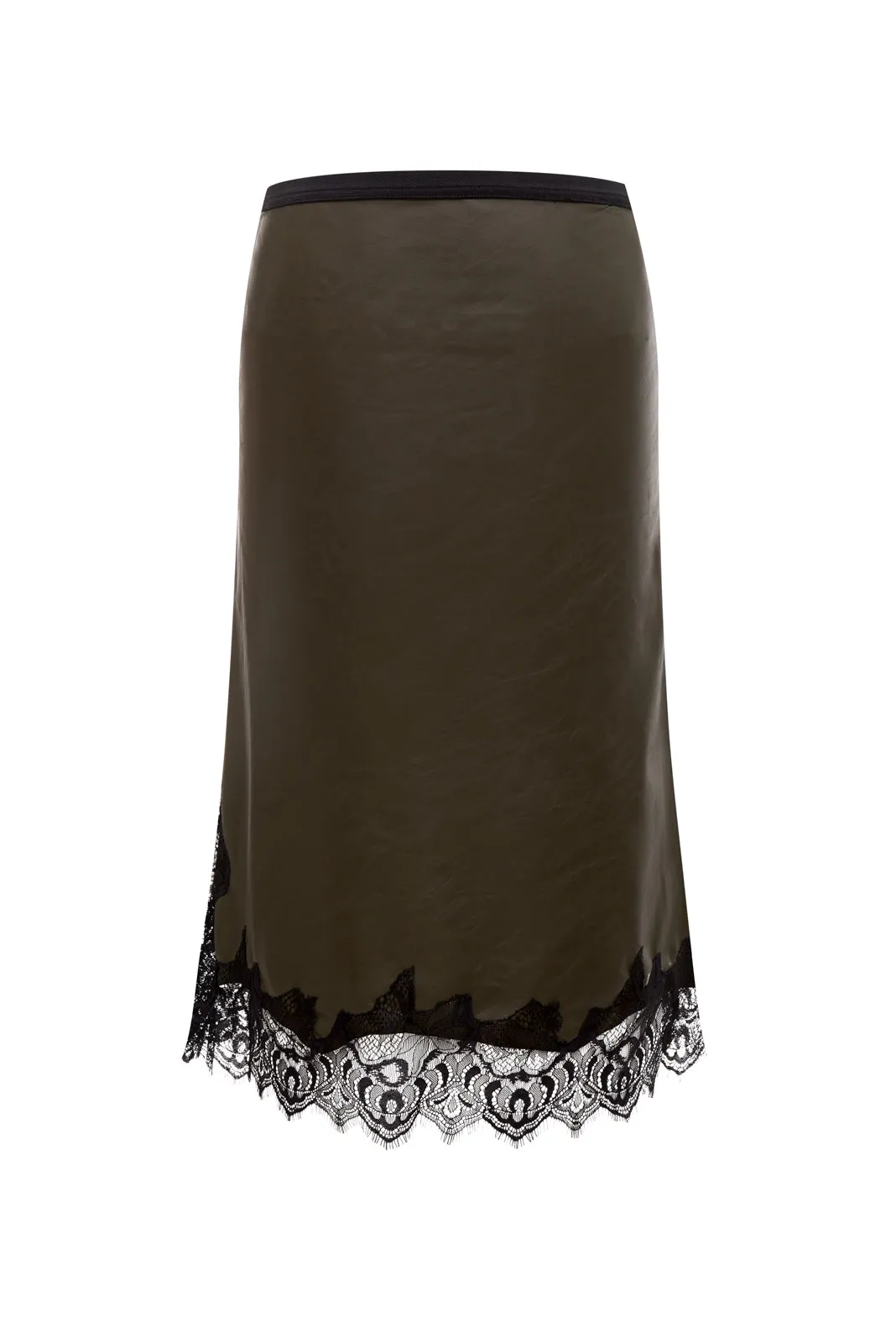 Faux Leather Bias Skirt