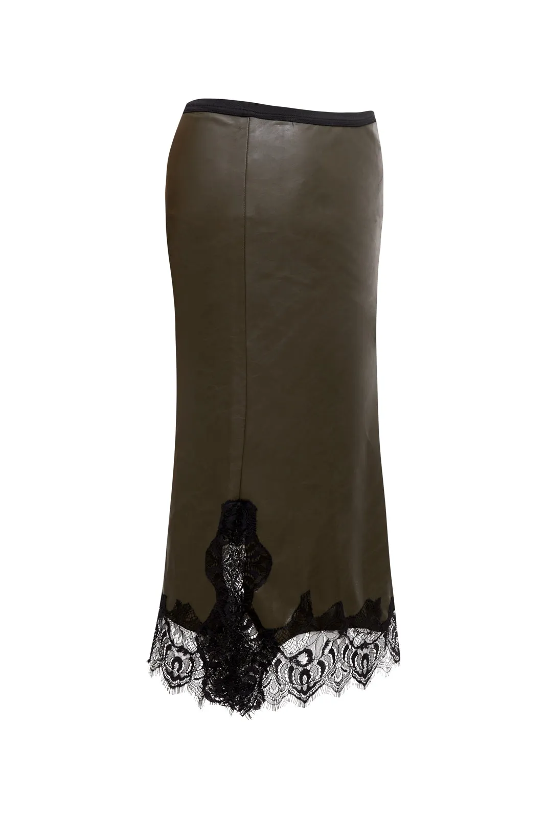 Faux Leather Bias Skirt