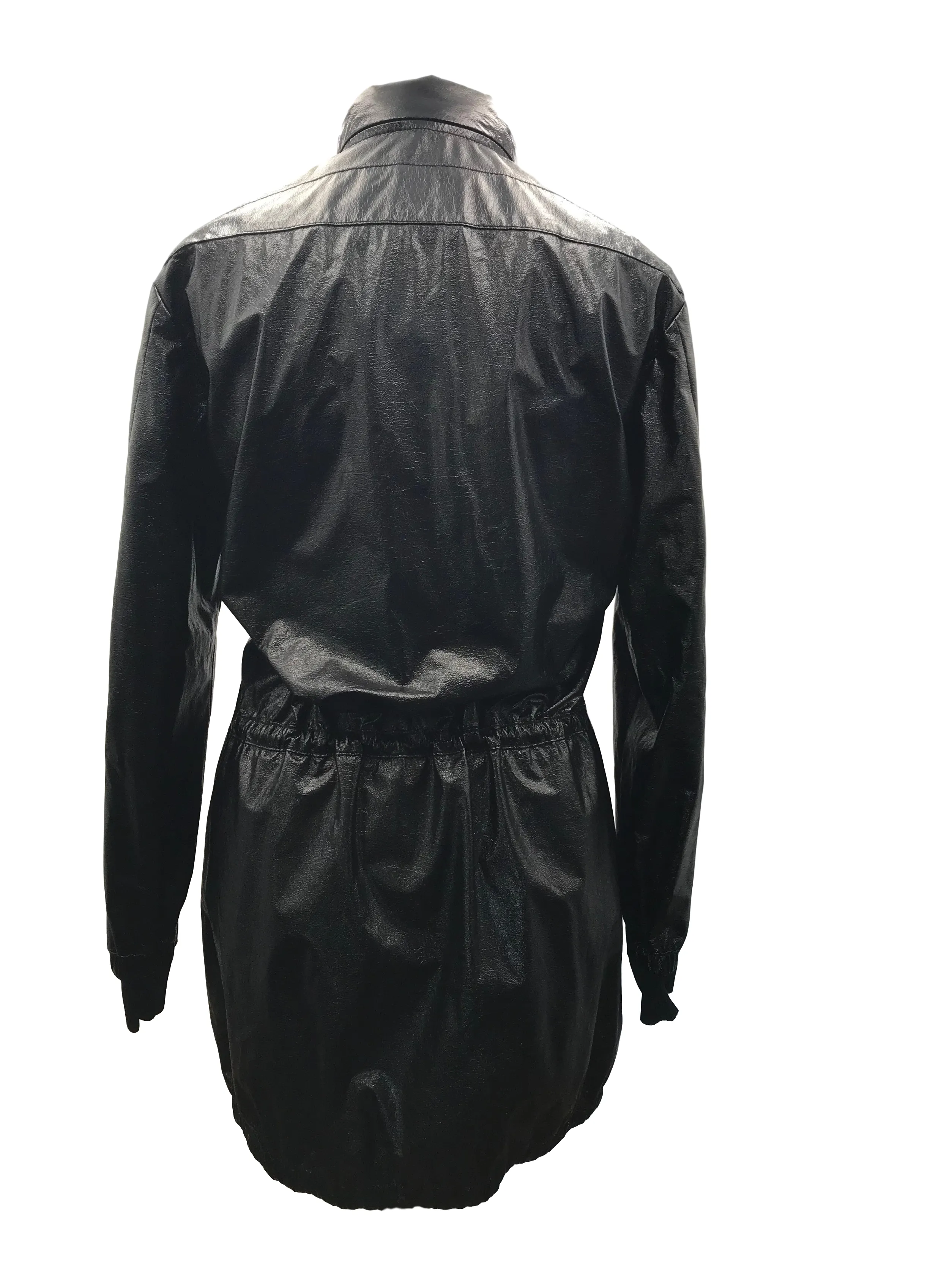 Faux Leather Parka