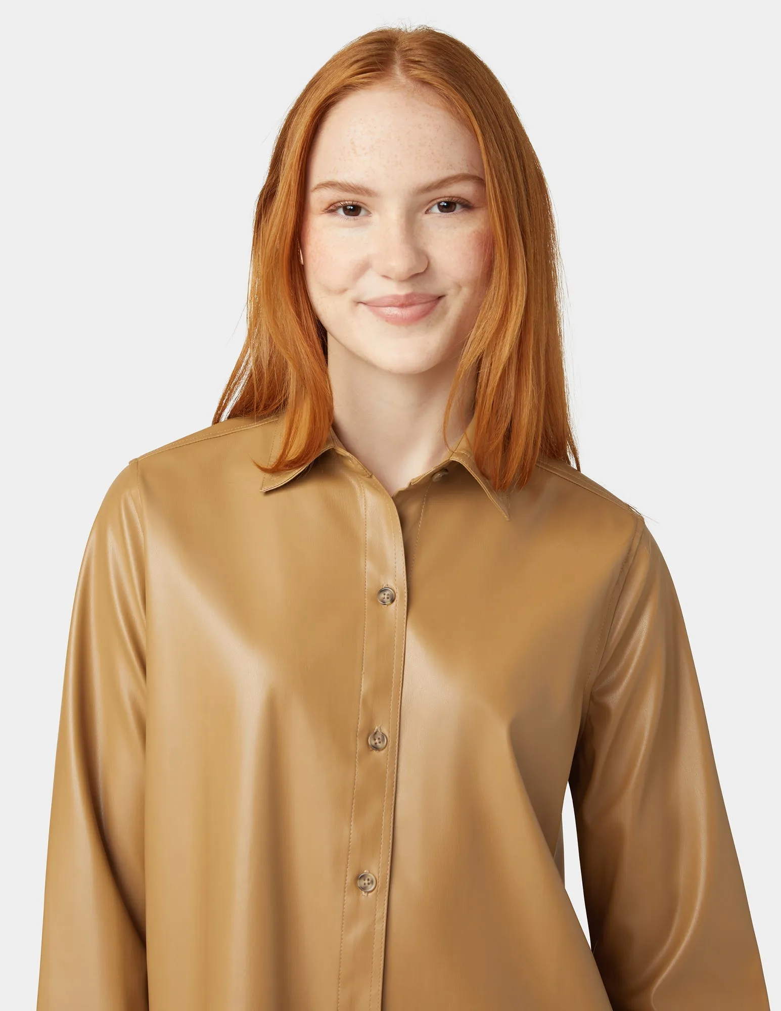 Faux Leather Shirt