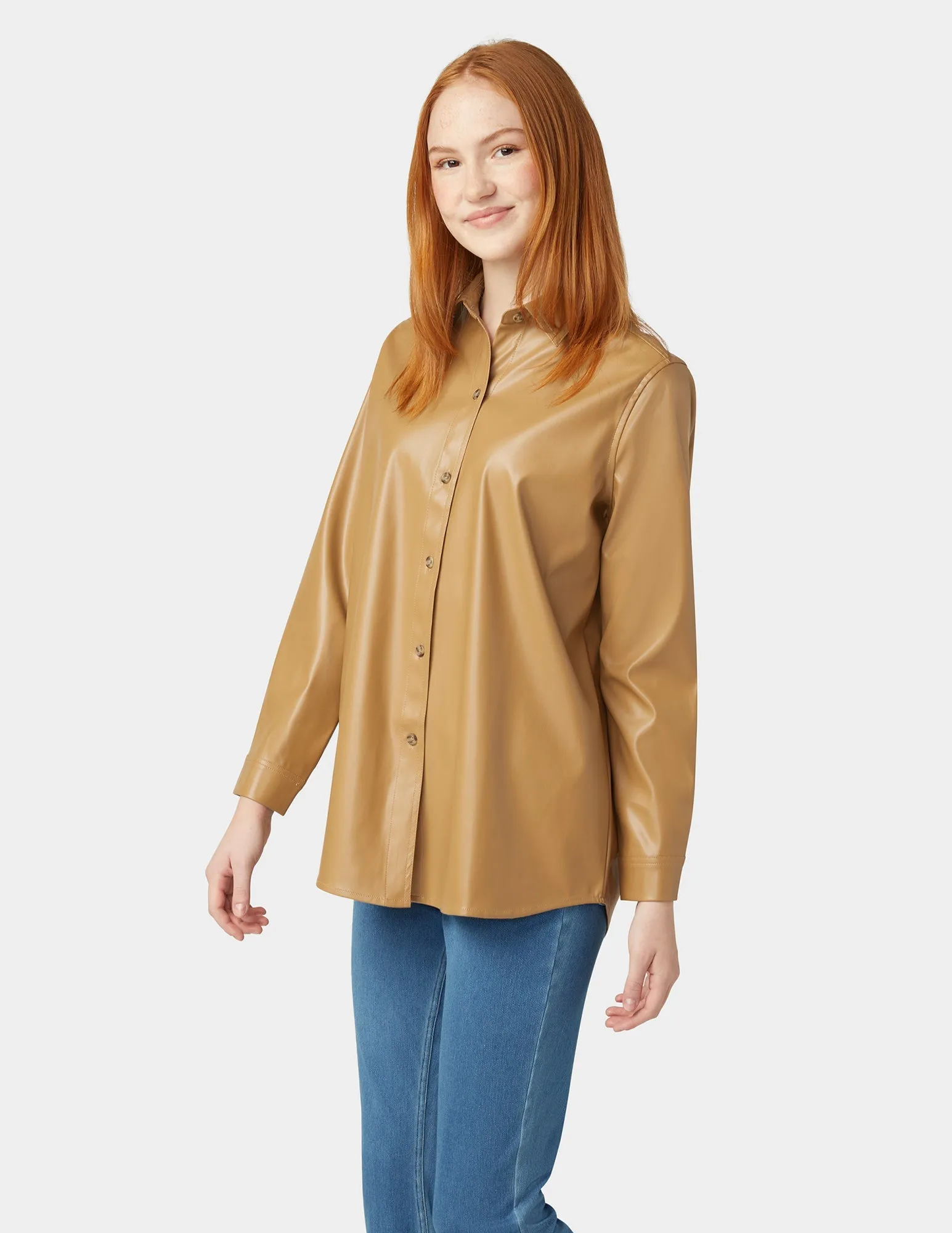 Faux Leather Shirt