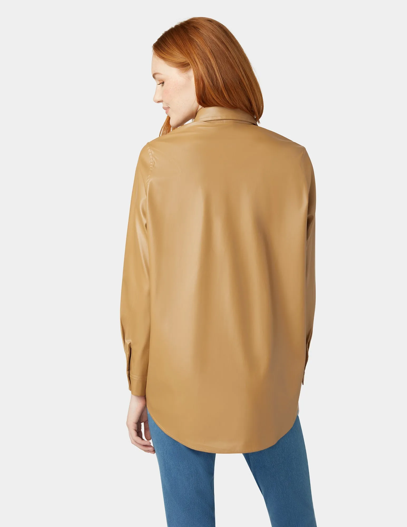 Faux Leather Shirt