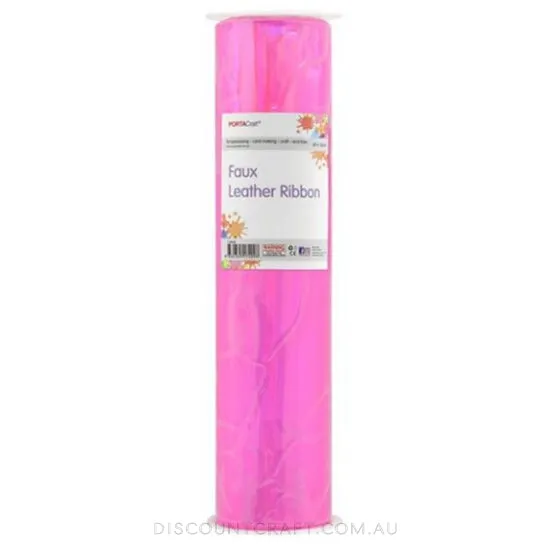 Faux Leather Vinyl Roll- Holographic Hot Pink