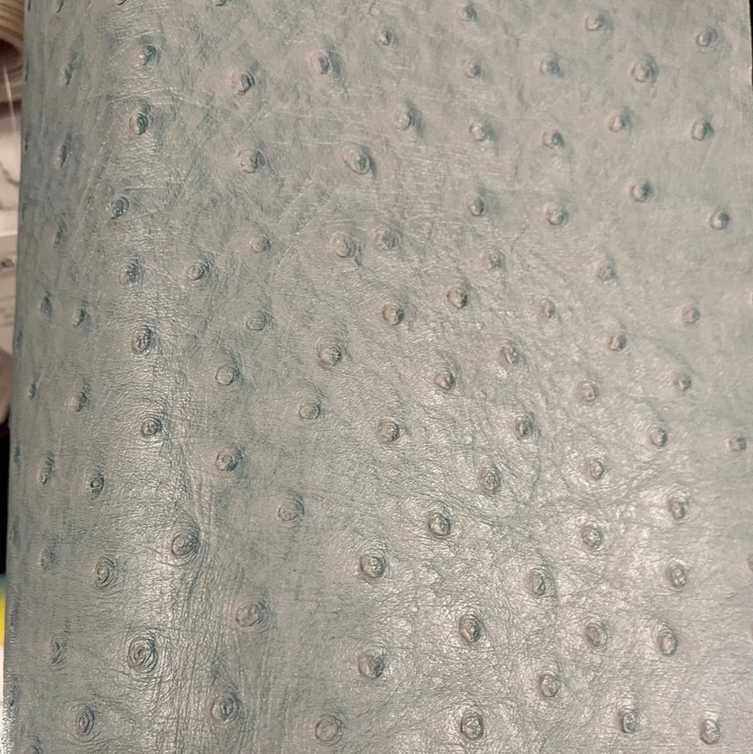 Faux Ostrich Leather - Light Steel Blue