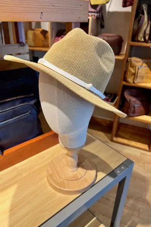 Fedora with Faux Leather Trim
