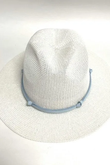 Fedora with Faux Leather Trim