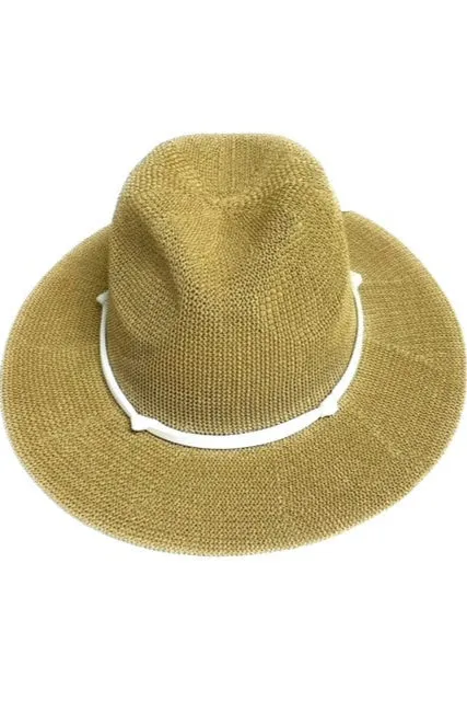 Fedora with Faux Leather Trim