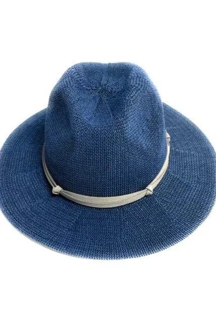 Fedora with Faux Leather Trim