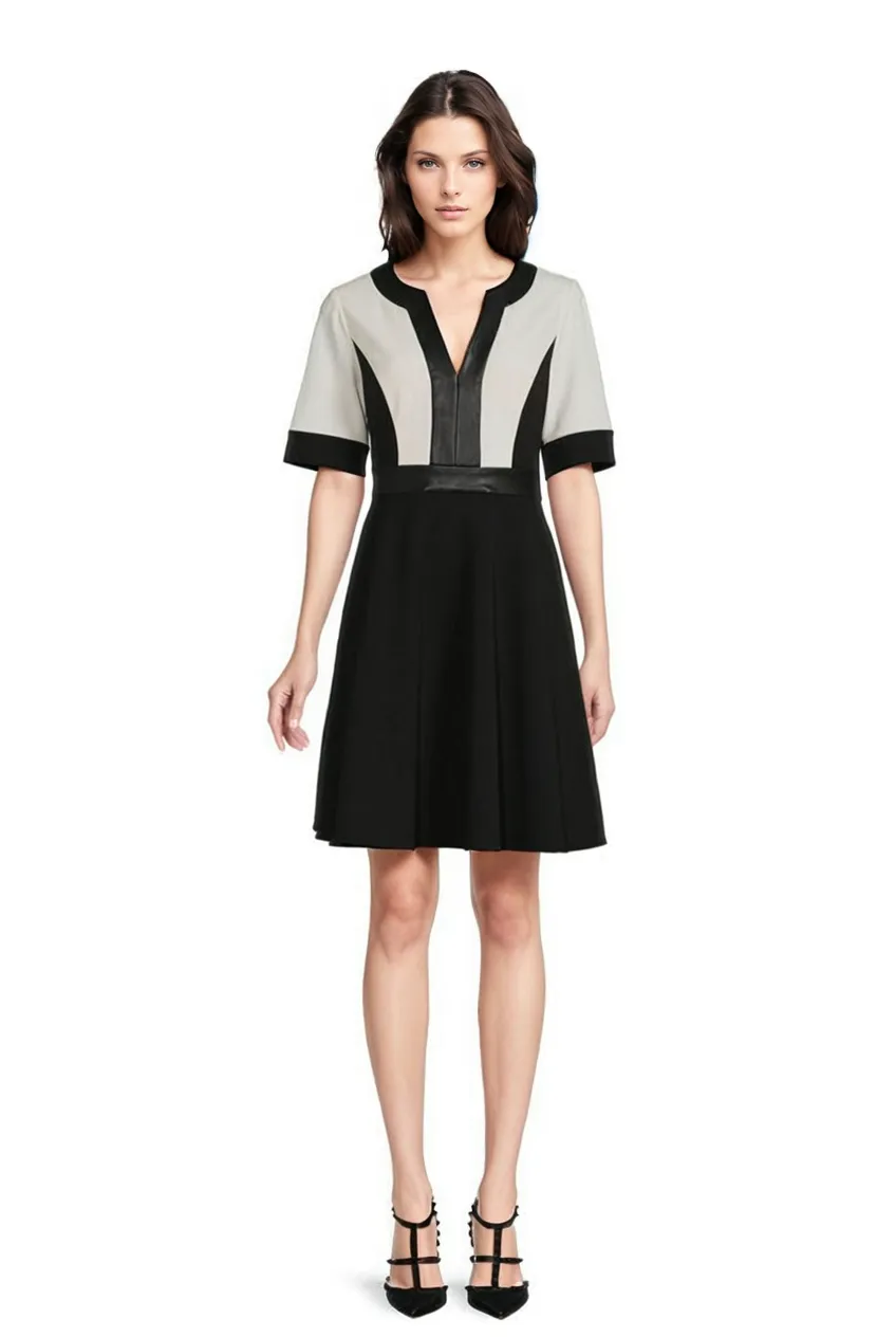 FOCUS by Shani — Colorblock Fit & Flare Dress