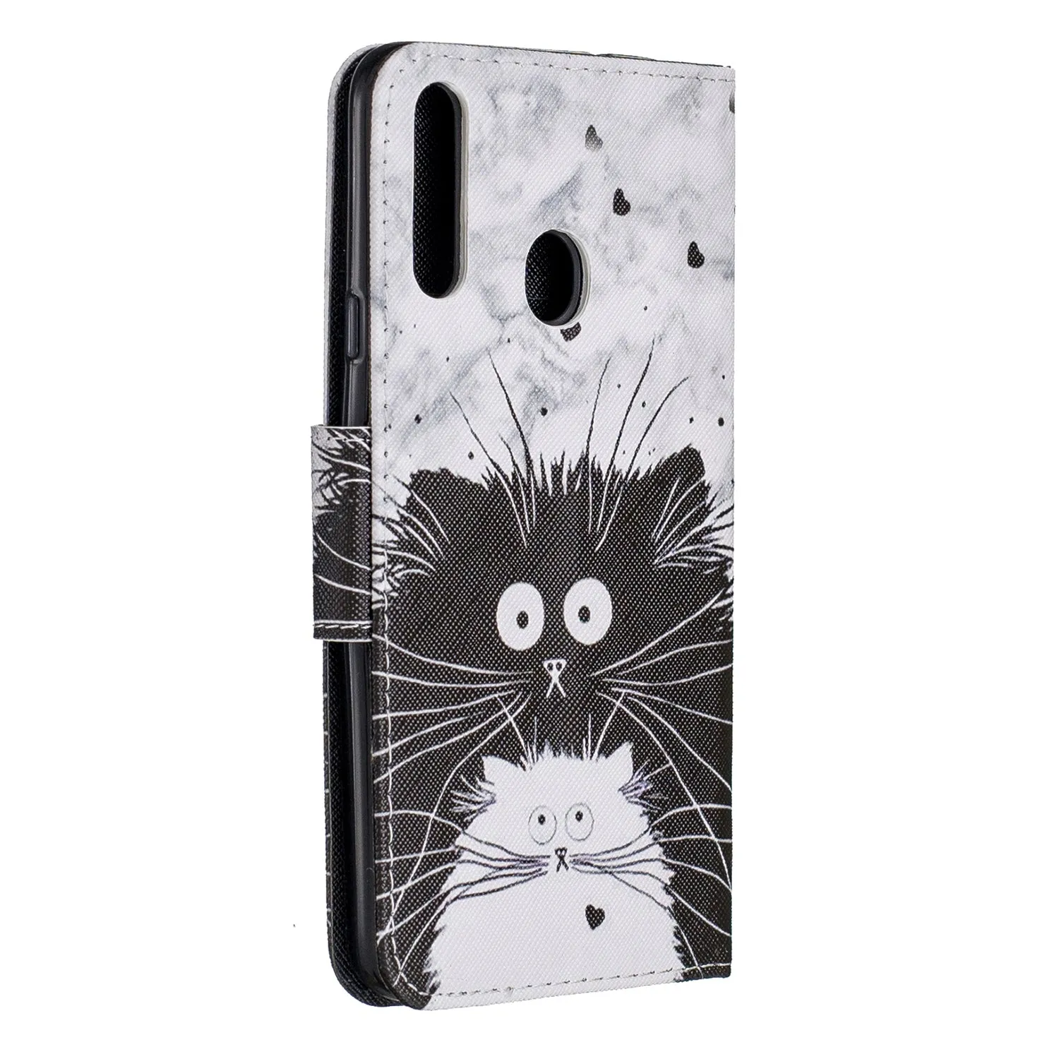 For Samsung A10S/A20S Smartphone Case PU Leather Phone Shell Lovely Cartoon Pattern Card Slots Overall Protection peach blossom