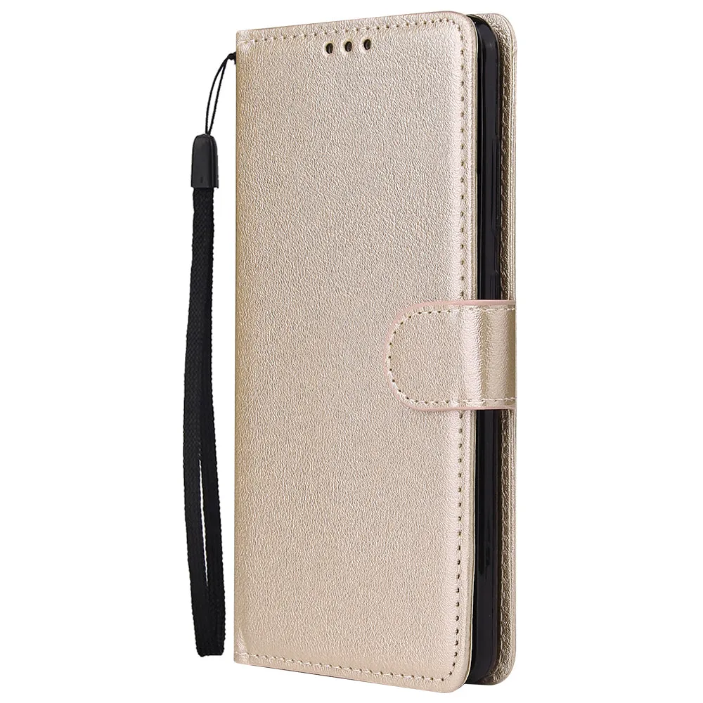 For Samsung A51 Phone Case PU Leather Shell All-round Protection Precise Cutout Wallet Design Cellphone Cover  Gold