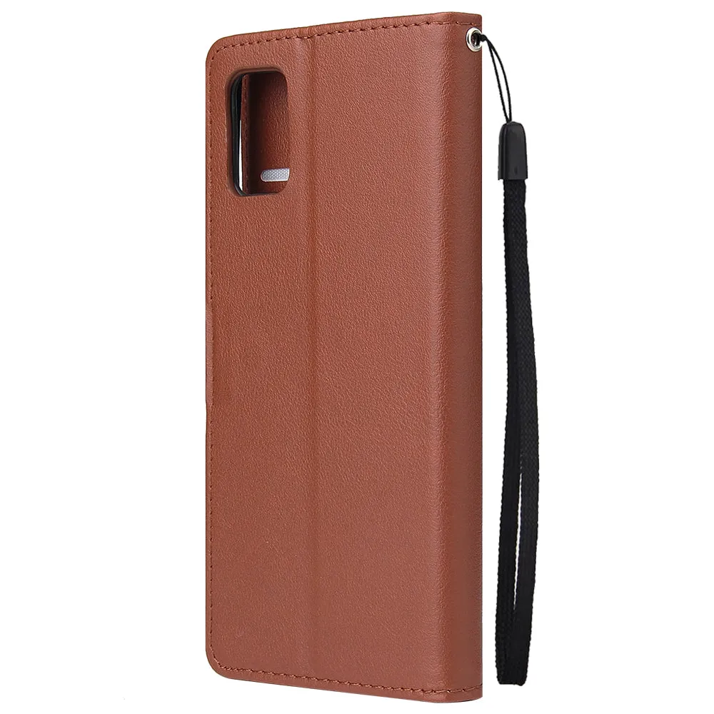 For Samsung A51 Phone Case PU Leather Shell All-round Protection Precise Cutout Wallet Design Cellphone Cover  Gold