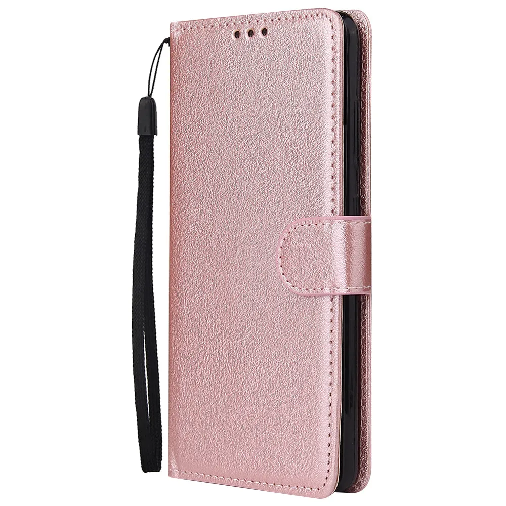 For Samsung A51 Phone Case PU Leather Shell All-round Protection Precise Cutout Wallet Design Cellphone Cover  Gold