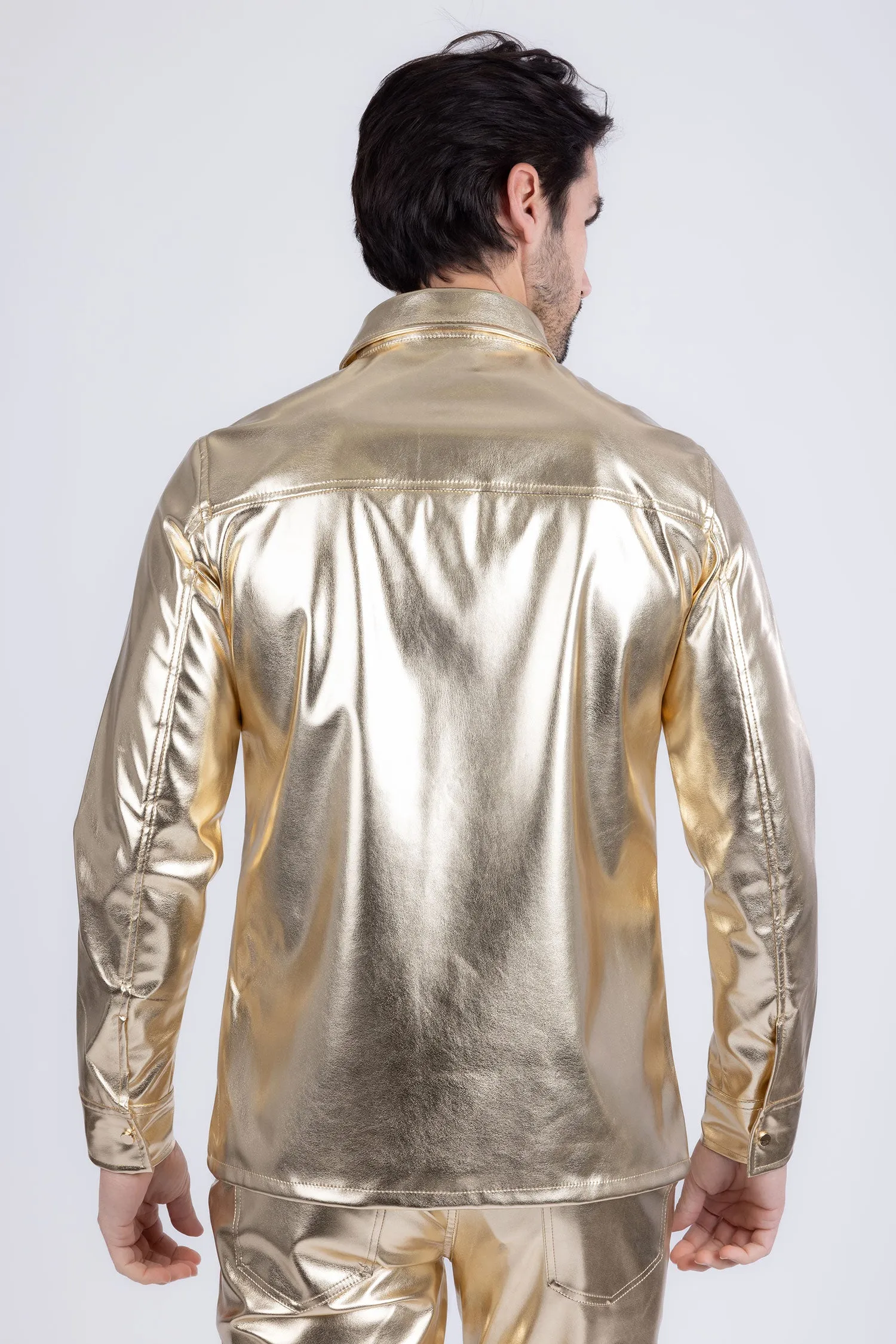 Geneva Faux Leather Long Sleeve Shirt
