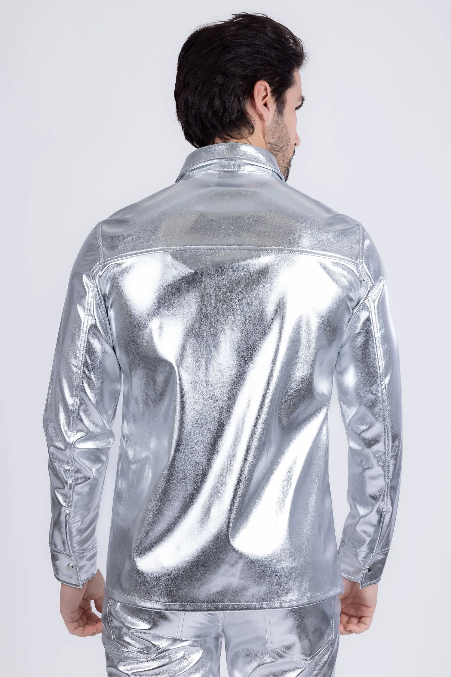 Geneva Faux Leather Long Sleeve Shirt