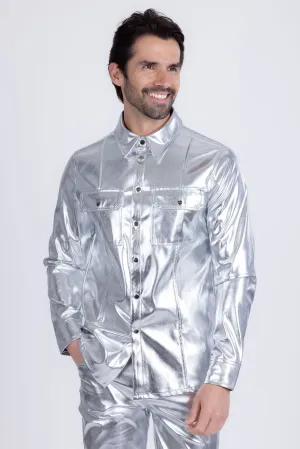 Geneva Faux Leather Long Sleeve Shirt