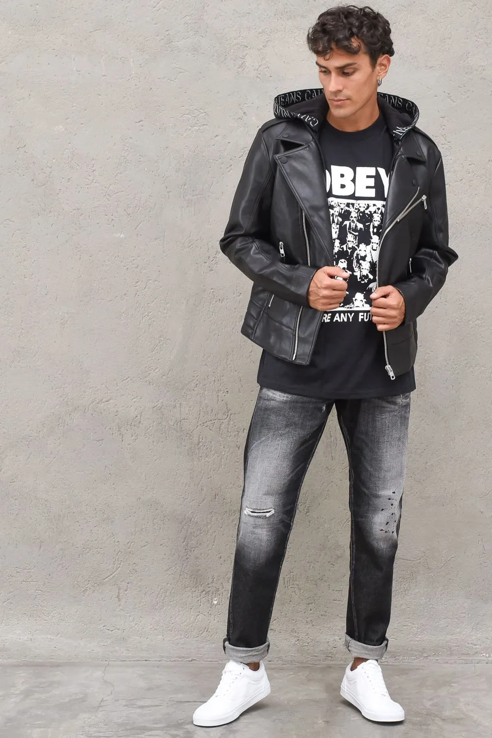 Giacca Faux Leather - Black