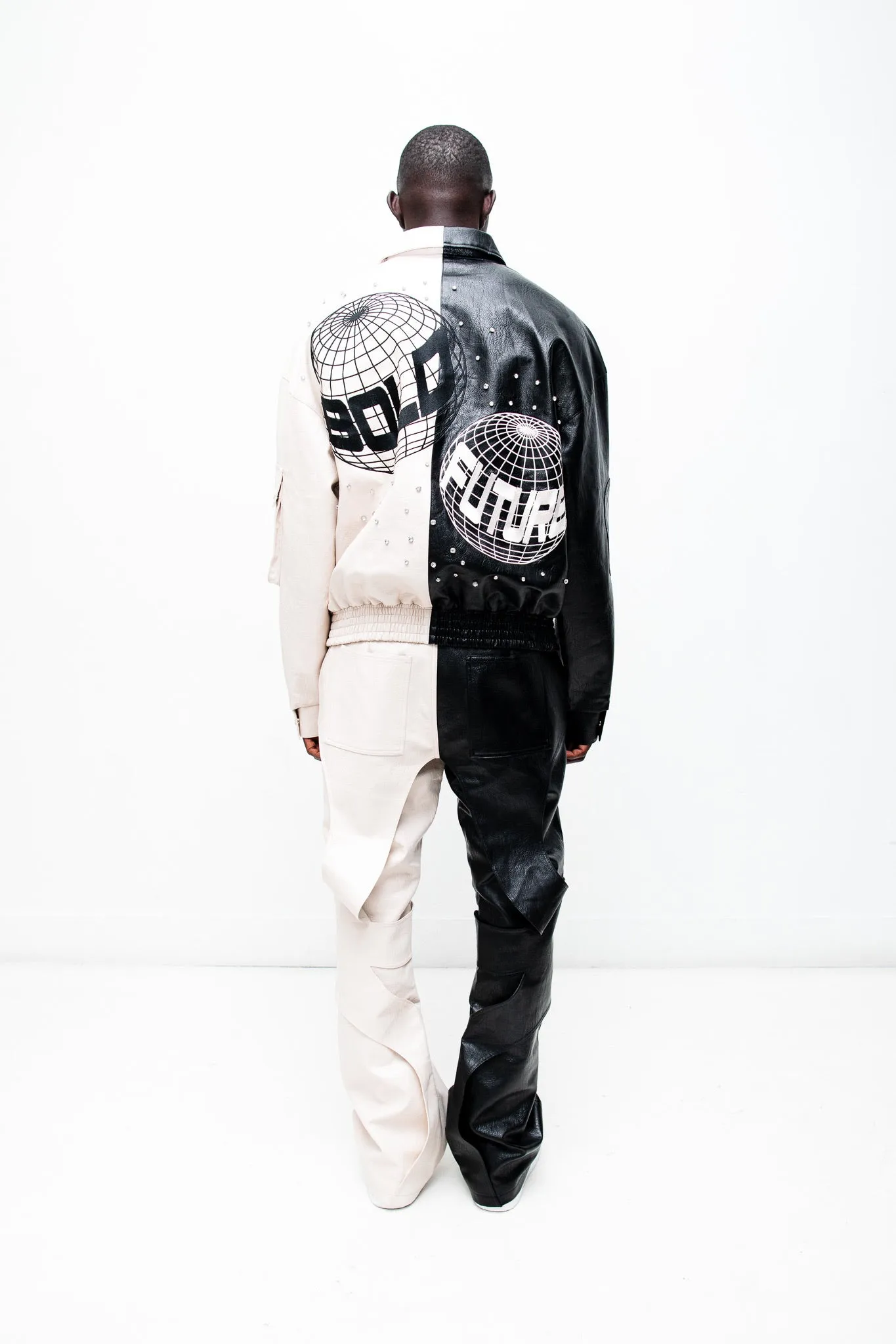 GL93 BLACK & WHITE LEATHER JACKET