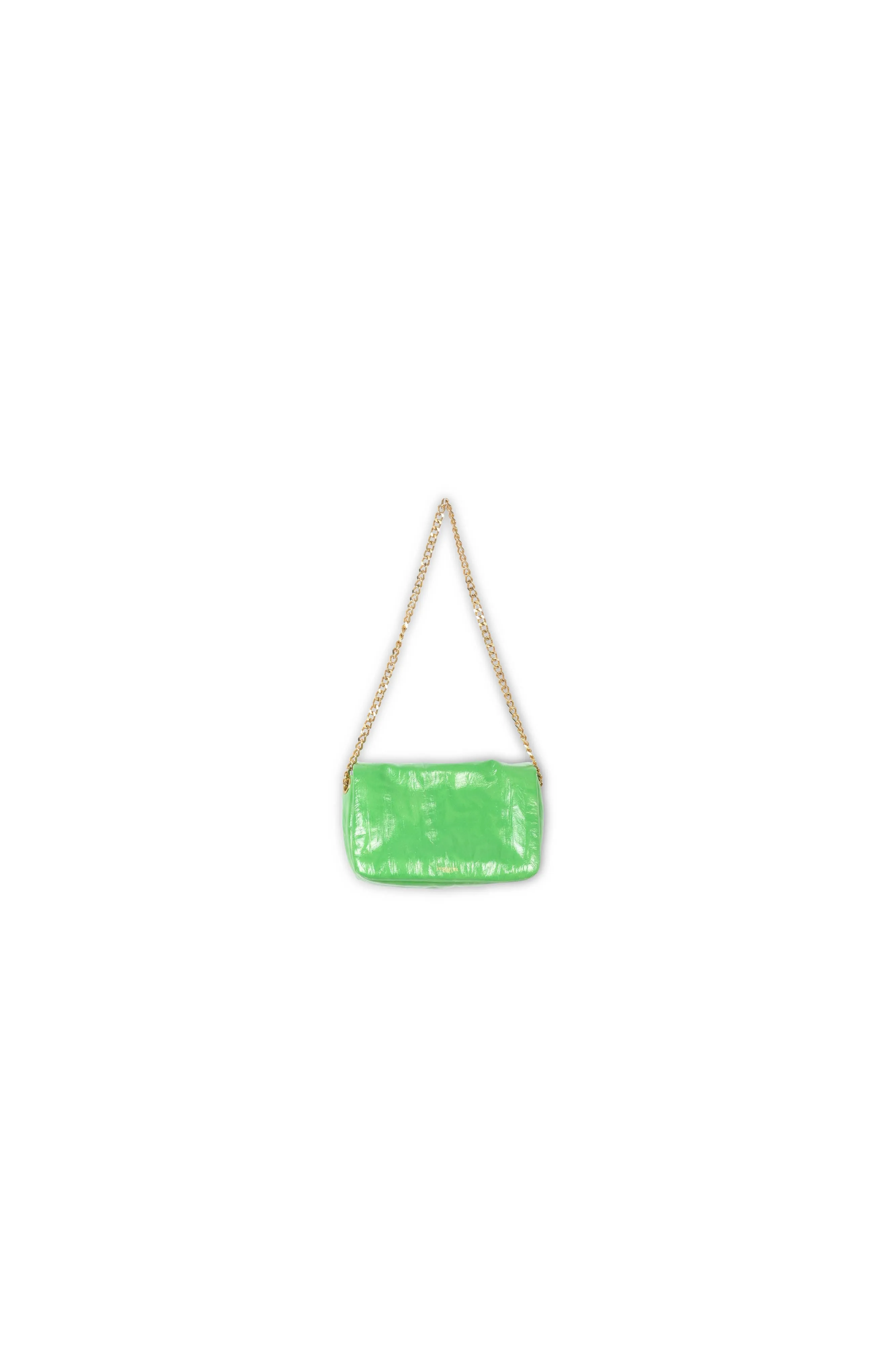 Glossy green shoulder bag