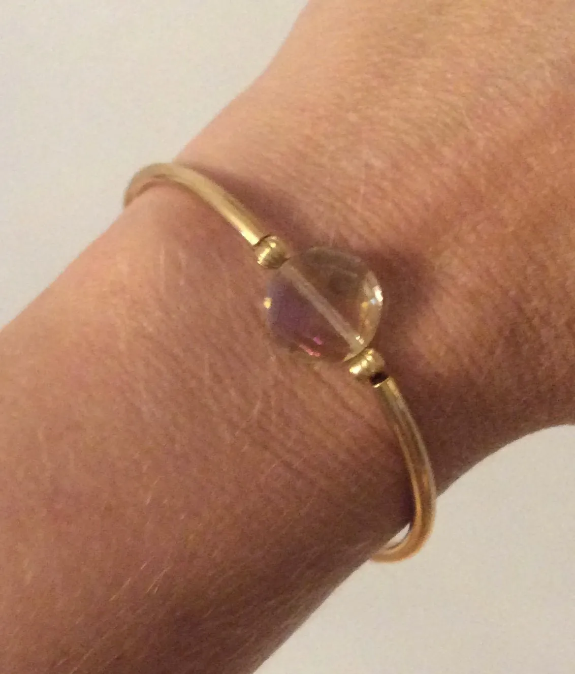 Gold Stretch Bracelet Golden Crystal Jewelry 7.8 inches