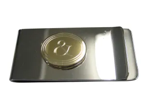 Gold Toned Etched Oval And Ampersand Sign Money Clip