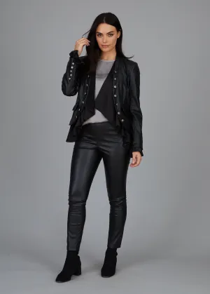 Graham Flounce Jacket - Faux Leather: FINAL SALE