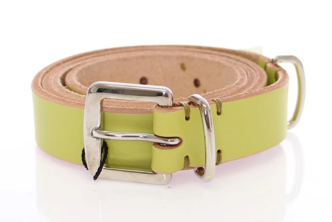 Green Leather Logo Belt
