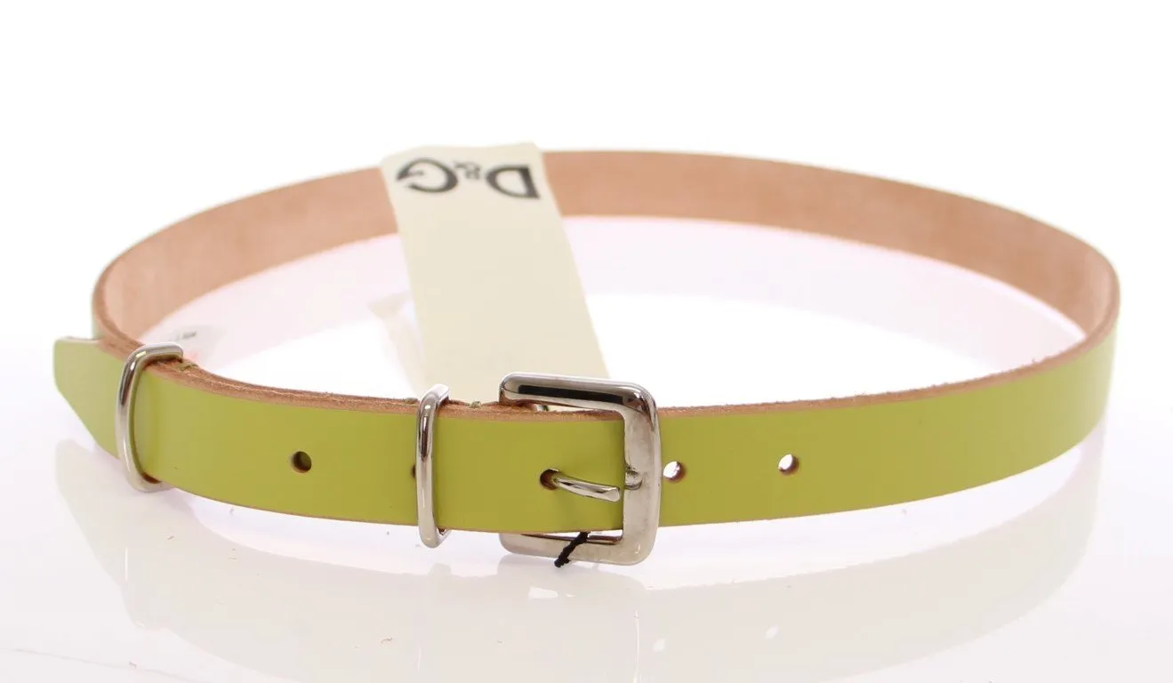 Green Leather Logo Belt