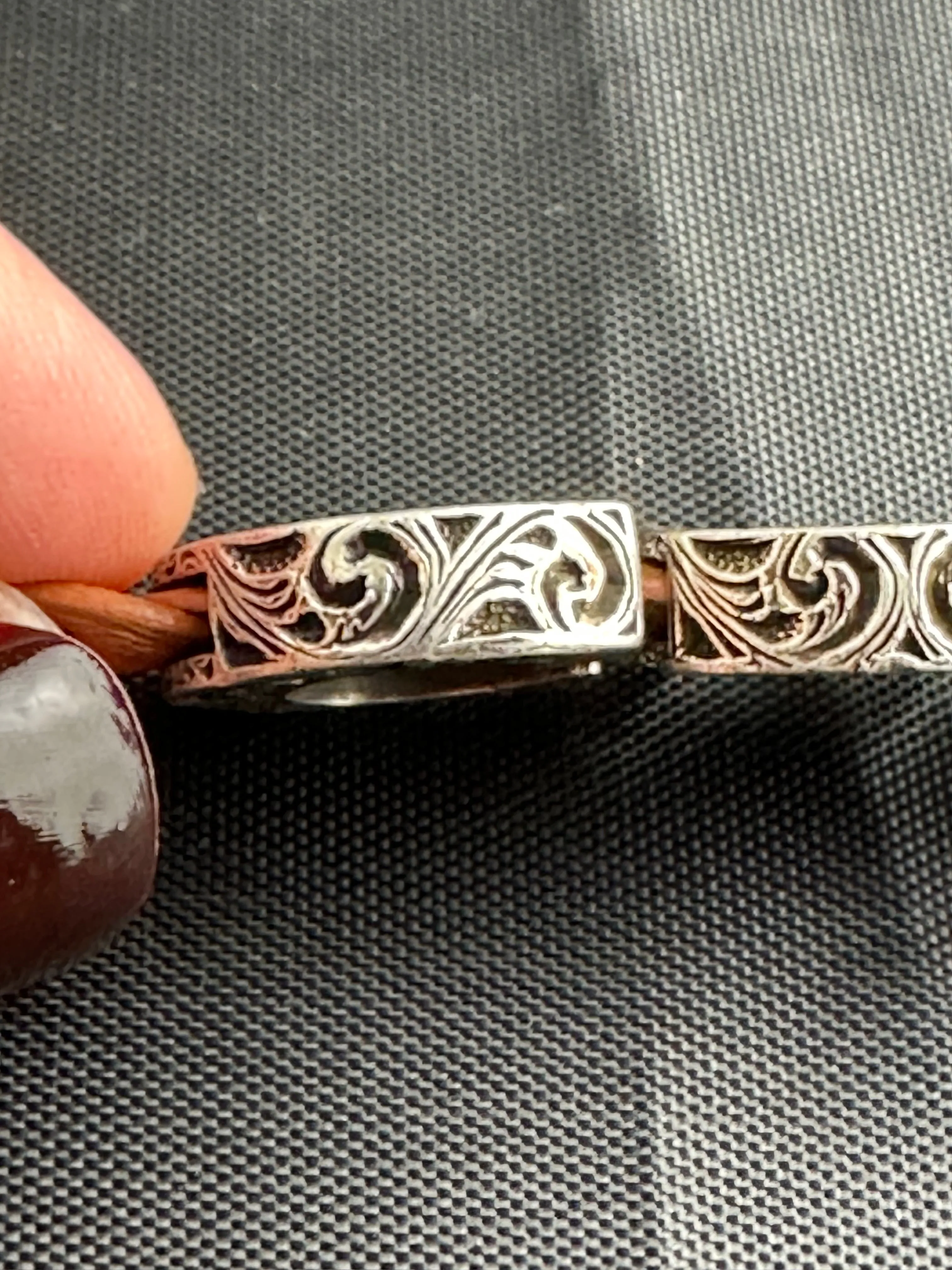 Gucci Garden Leather Bracelet with Silver Logo