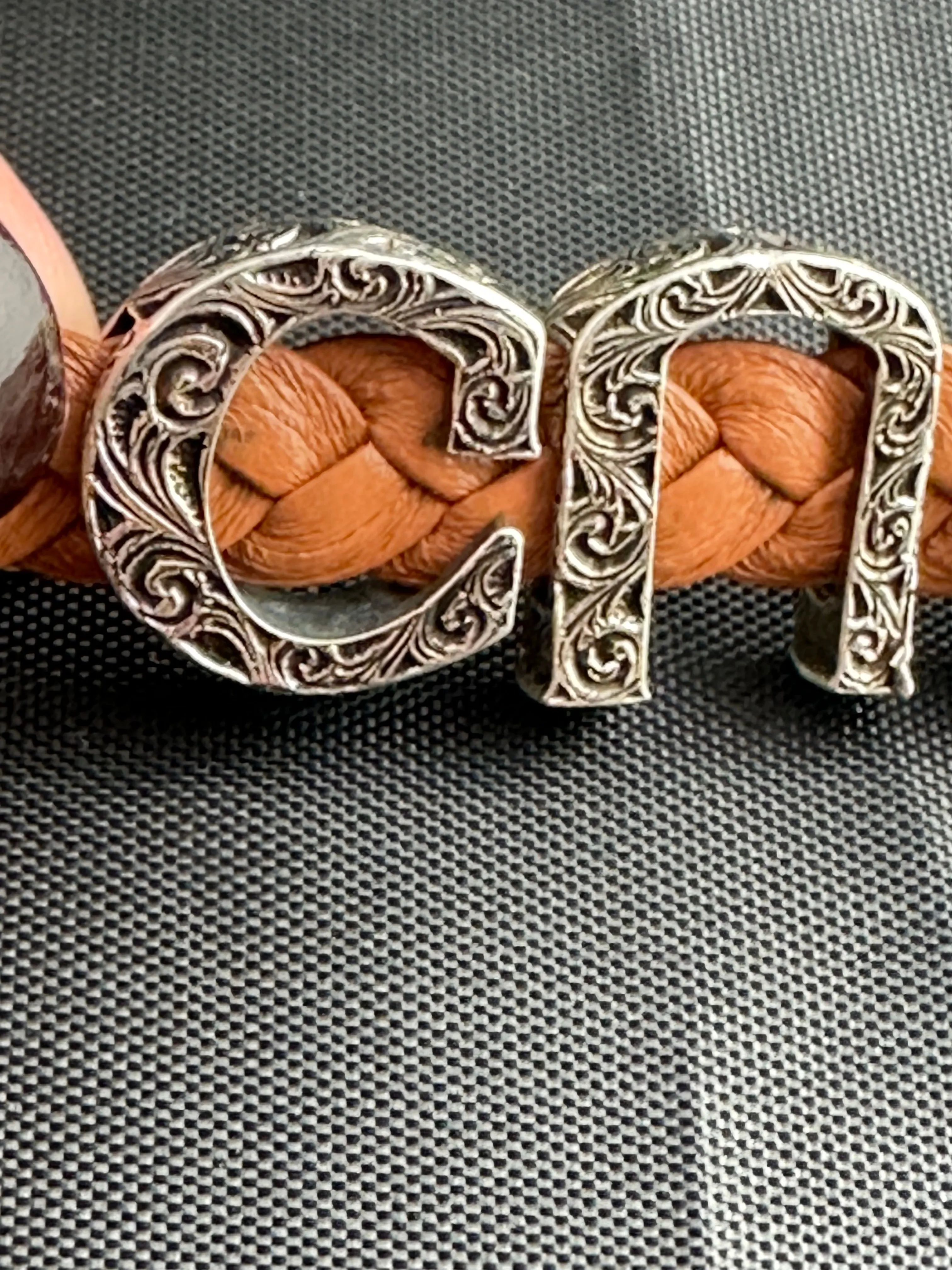 Gucci Garden Leather Bracelet with Silver Logo